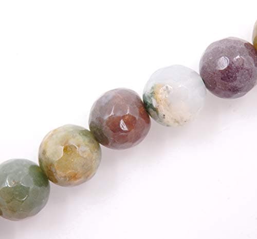 Malahill Faceted Gemstone Beads for Jewelry Making, Sold per Bag 5 Strands Inside (Indian Agate, 6mm)