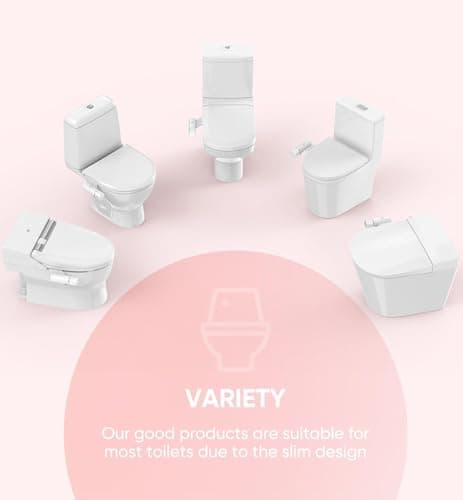 Ultra-Slim Bidet Attachment, Posterior&Feminine Wash-(Retractable Dual Nozzles), Non-Electric Bidet Attachment for Toilet Seat, Adjustable Fresh Cold Water Pressure, Stainless Steel Inlet (White) — view 5