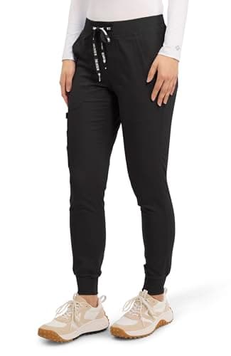 Med Couture Scrub Pants for Women Jogger Pant with 5 Pockets, Lightweight, Ultra Soft, 2-Way Stretch Fabric - MC7710T, M Tall, Black — view 5