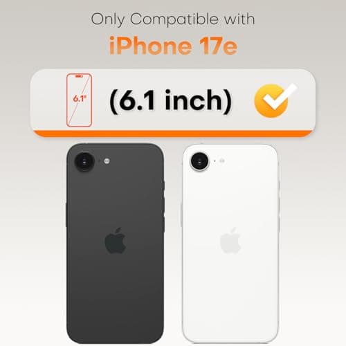 TOCOL for iPhone 17e Screen Protector 6.1 inch 9H Hardness Military Grade Shatterproof 17 e HD Tempered Glass Easy Installation Case Friendly 2 Pack — view 7