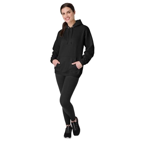 Hanes Men's Pullover EcoSmart Hooded Sweatshirt, Black, X-Large — view 5