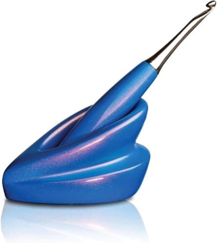 Furls Crochet Hook, Odyssey Blue, Nickel Plated Tip for Effortless Glide, Ergonomic Handle Crochet Hooks 7" (Odyssey Blue, M - 8.00MM) — view 4