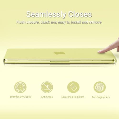 MOSISO Compatible with MacBook Neo Case 13 inch 2026 Release Model A3404, Seamlessly Closes&Fingerprints-Resistant Protective Hard Shell Cover, Great for Work Travel Study Daily Use, Citrus Clear