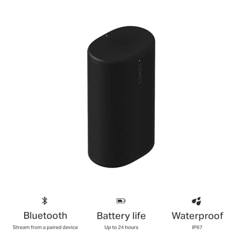Sonos Play - Portable Bluetooth Speaker with WiFi, Alexa, 24-Hour Battery Life, Charging Base - Black — view 9