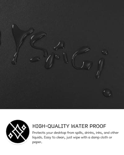 Non-Slip Desk Pad,Mouse Pad,Waterproof PVC Leather Desk Table Protector,Ultra Thin Large Desk Blotter, Easy Clean Laptop Desk Writing Mat for Office Work/Home/Decor(Black, 31.5" x 15.7") — view 3