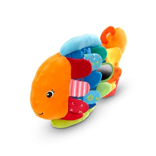 Melissa & Doug K’s Kids, Flip Fish Stuffed Animal, Soft Baby Book, Multi-Textured Squeaking & Crinkling Infant Sensory Toys for Babies with Baby Mirror, Tummy Time Toys for Infants Ages 0–9 Months — view 3