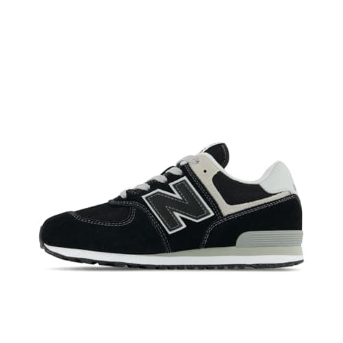 New Balance Kids 574 V1 70s Racing Lace-up Sneaker, Black/White, 6.5 M Big Kid (8-12 Years) — view 3