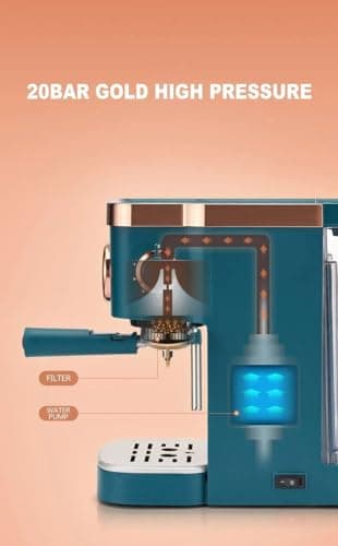 Deluxe Semi-Automatic Coffee Maker with Steam Milk Frother — view 2