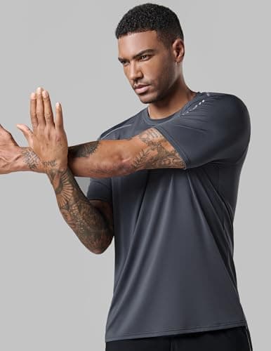 5 Pack Men’s Active Quick Dry Crew Neck T Shirts | Athletic Running Gym Workout Short Sleeve Tee Tops Bulk, Steel Blue/Charcoal/White/Navy Blue/Black, 4X-Large — view 4