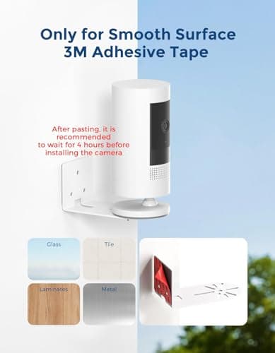 2 Pack No-Drill Wall Mount for Ring Indoor Cam (2nd & 1st Gen), Metal Adhesive Camera Holder with Strong VHB Tape, Stable Anti-Drop Security Bracket – Easy, Damage-Free Installation — view 4