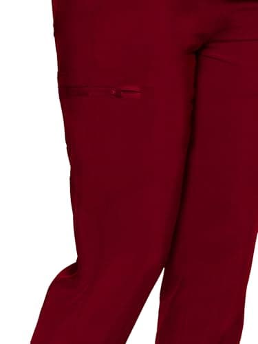 COZYFIT Womens Scrub Pants - Soft Stretch Yoga Style with 5 Pockets, Slim Fit Jogger Scrubs Pants for Women, Burgundy, X-Small — view 4