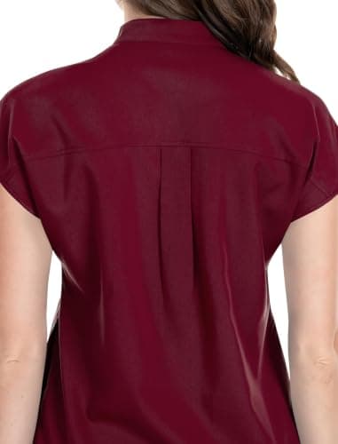2026 Newest Scrubs Set for Women, 4-Way Stretch Medical Workwear Nurse Uniforms Set Modern Scrub Top & Jogger Pants — view 6