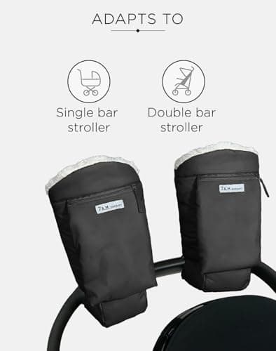 7AM Enfant Stroller Warmmuffs Gloves - Anti-Freeze Stroller Mittens for Handlebars, Water Repellent Hand Warmer Muff for Cold Weather, Plush Lined Stroller Warmmuffs | Winter Stroller Accessories — view 4