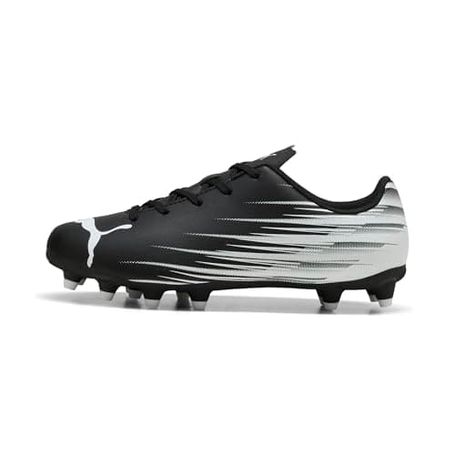 Puma Unisex-Child ATTACANTO Firm, Artificial Ground Soccer Cleats, Black-White AH25, Big Kid 5