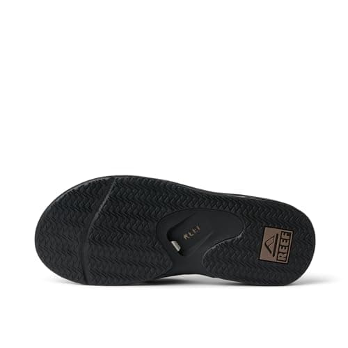REEF Fanning Mens Bottle Opener Flip Flop, Arch Support, Durable Outsole, Water Friendly, Black/Brown, 11 — view 5