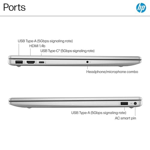 HP 15.6" Touchscreen Laptop, 64GB RAM 2.5TB Storage (2TB SSD+512GB Docking Station Set), 6-Cores Intel Core i3, Windows 11, PLUSERA Earphones, Silver — view 3