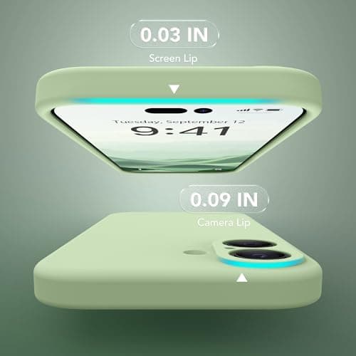 SuydanBox Magnetic for iPhone 17 Case, Compatible with MagSafe, [Full Camera Protection][Screen Protector] Silicone Shockproof Protective Phone Case for iPhone 17 6.3", Matcha — view 5