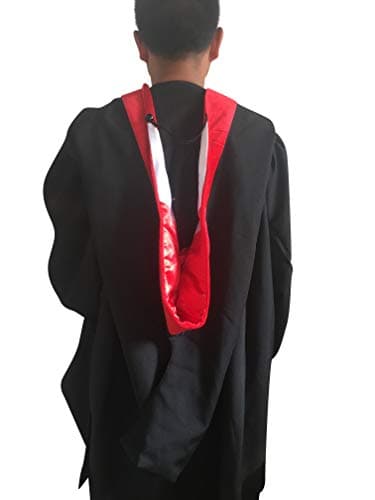 Cappe Diem Master Graduation Deluxe Hood (Nursing, Social Work, Theology, MBA, M.Ed, M.Sc.) Apricot Salmon Peacock (Red-Red/White)