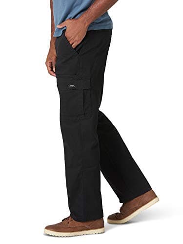 Wrangler Authentics Men's Relaxed Fit Stretch Cargo Pant, Black, 42W x 30L — view 3