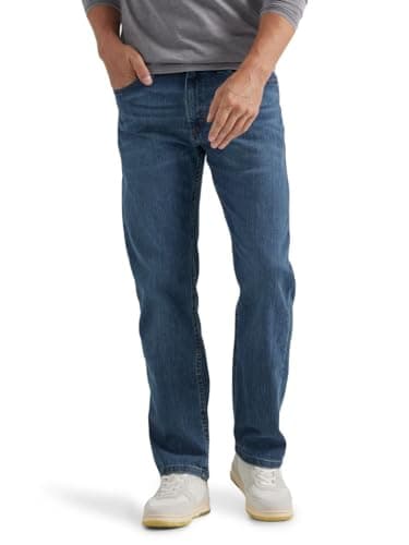 Wrangler Authentics Men's Regular Fit Comfort Flex Waist Jean, Blue Ocean, 36W x 32L