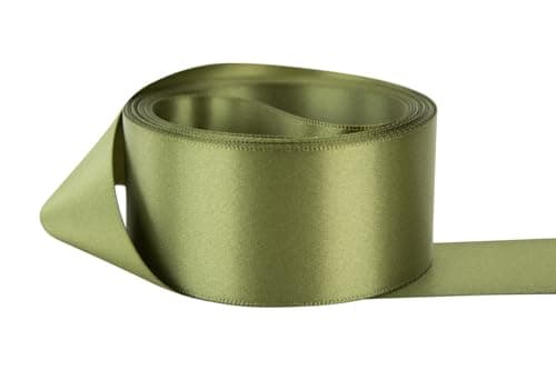 Ribbon Bazaar Double Faced Satin - Premium Gloss Finish - 100% Polyester Ribbon for Gift Wrapping, Crafts, Scrapbooking, Hair Bow, Decorating & More - 7/8" Old Willow 50yd Spool