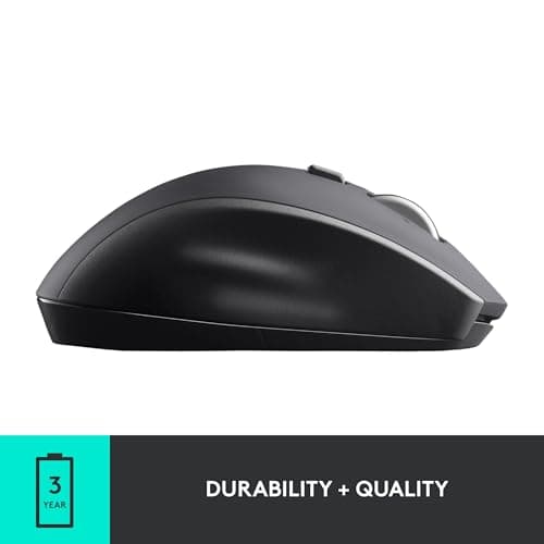 Logitech M705 Marathon Wireless Mouse, Gaming Mouse Wireless, 2.4 GHz USB-A Receiver, 5-Programmable Buttons, 3-Year Battery, PC, Mac, Laptop, Chromebook - Black — view 4