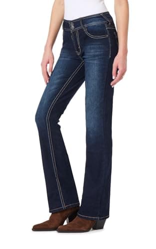WallFlower Luscious Curvy Bootcut Jeans for Women Mid-Rise Insta Stretch Denim in Petite, Midsize, Plus Size, Juniors Jeans, Betsy, 18 Plus