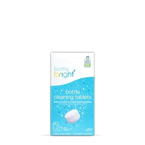 Bottle Bright Single Pack (12 Tablets) Clean Stainless Steel, Thermos, Tumbler, Insulated and Reusable Water Bottles –Cleaning Tablets are Easy and Safe to Use