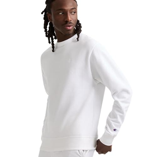 Champion Men's Powerblend Pullover Sweatshirt, White, Large — view 5
