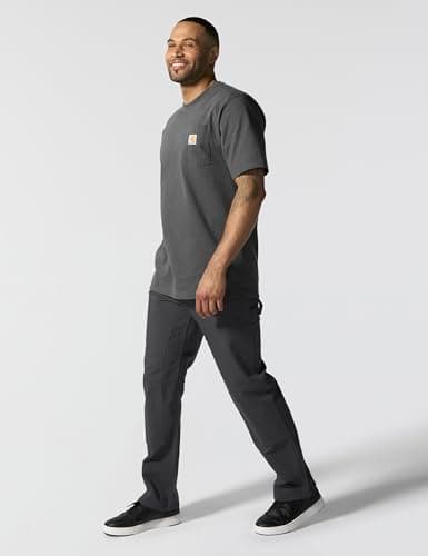 Carhartt mens K87 Workwear Short Sleeve T-shirt (Regular and Big & Tall Sizes) work utility t shirts, Carbon Heather, Large US — view 2