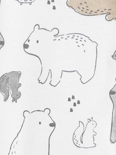 Simple Joys by Carter's Baby Neutral 2-Pack Cotton Footed Sleep and Play, Bear/Animal Print, 0-3 Months — view 2