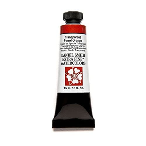 DANIEL SMITH 284600187 Extra Fine Watercolor 15ml Paint Tube, Transparent Pyrrol Orange, 0.5 Fl Oz (Pack of 1)