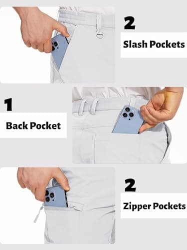 TACVASEN Mens Golf Shorts White Shorts Cargo Hiking Lightweight Quick Dry Water Resistant Workout Fishing Casual with Pockets — view 4