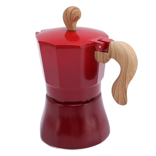 Jiawu Italian Coffee Pot 150ml Compact Design Coffee Maker for Personal Use 3 Cups with Filter and Spoon (Red) — view 7