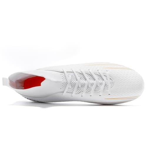 HRJR Mens Soccer Cleats Football Cleats Turf Athletic Sneaker White 7 — view 3