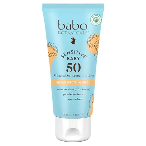 Babo Botanicals Sensitive Baby Mineral Sunscreen Lotion SPF50 - Natural Zinc Oxide - Face & Body - Fragrance-Free - Water-Resistant - EWG Verified - Vegan - Extra Sensitive Skin - For Babies & Kids — view 6