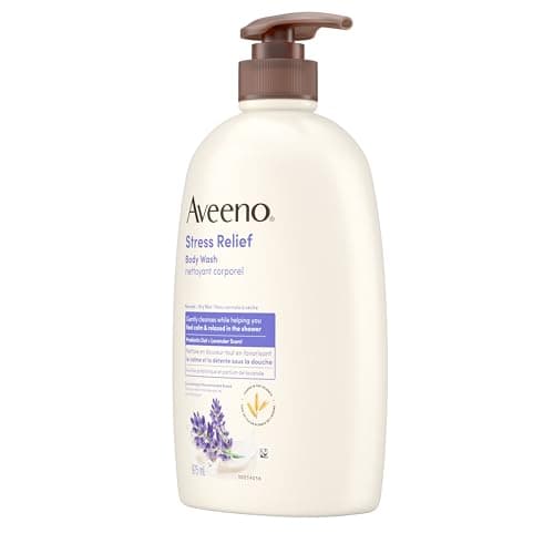 Aveeno Stress Relief Body Wash, Lavender Scent with Nourishing Prebiotic Oat, Sensitive Skin Body Wash for Normal to Dry Skin, Paraben-, Dye-, and Soap-Free, Value Size 975 mL — view 5