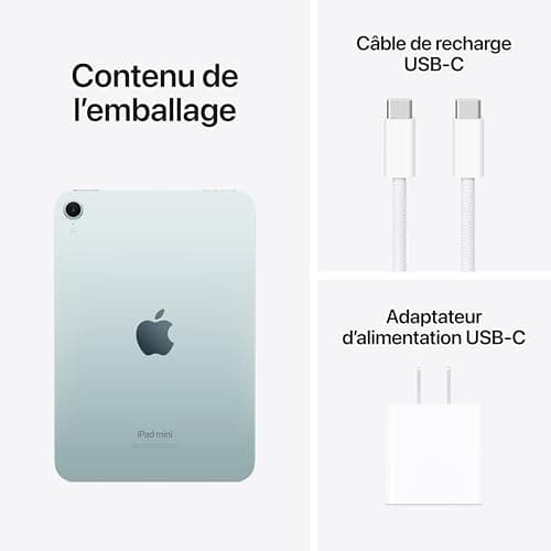 Apple iPad mini (A17 Pro): Apple Intelligence, 8.3-inch Liquid Retina Display, 128GB, Wi-Fi 6E, 12MP Front/12MP Back Camera, Touch ID, All-Day Battery Life — Blue — view 5