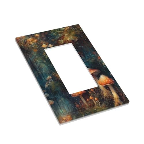 Tewujay Vintage Fantasy Mushroom Forest Rocker Switch Plate Cover — view 2