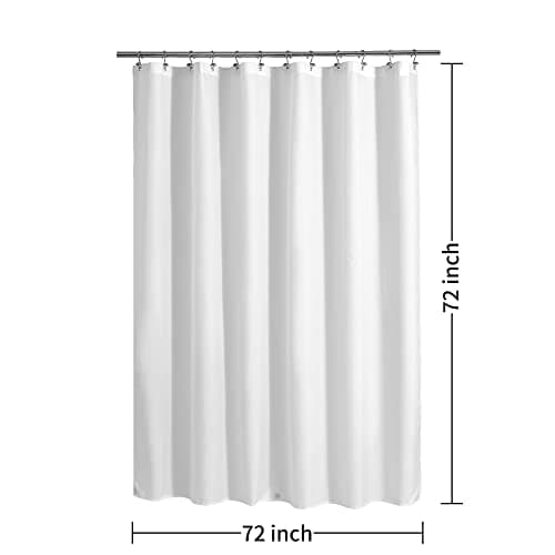 ALYVIA SPRING Waterproof Fabric Shower Curtain Liner with 3 Magnets - Soft Hotel Quality Cloth Shower Liner, Light-Weight & Machine Washable - Standard Size 72x72, White — view 6