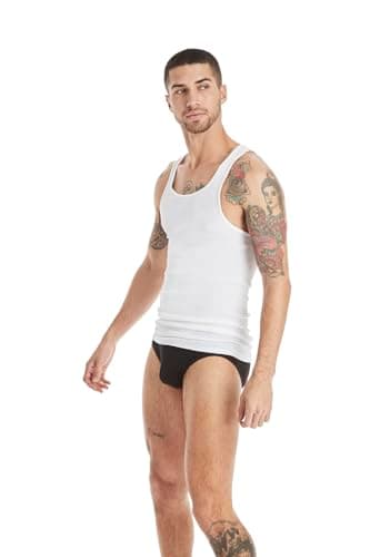 Hanes Mens ComfortSoft 6 Pack Tagless A-Shirts Undershirts, White, Large US — view 6