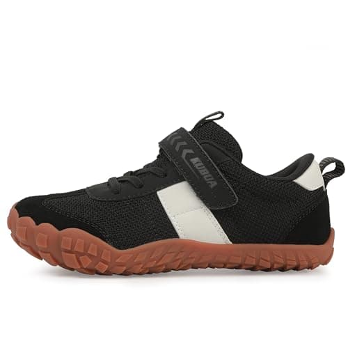 KUBUA Kids Barefoot Shoes Boys Girls Sneakers Lightweight Durable Tennis Shoes School Gym Sports Black 13 Little Kid — view 3