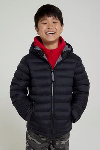 Mountain Warehouse Seasons Kids Padded Puffer Jacket - Boys & Girls Black Kids 11-12 Yrs (140-152 cm)
