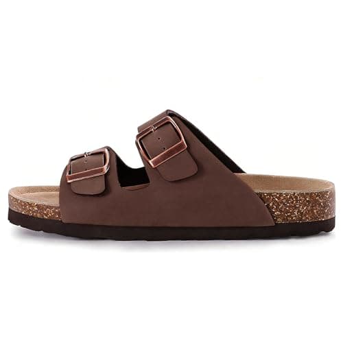 AUGCY Womens Sandal Cork Footbed Slide, Arch Support Slides for Women with Adjustable Buckle, Comfortable Summer Beach Outdoor Sandals — view 3