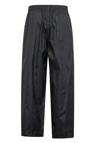 Mountain Warehouse Pakka Kids Waterproof Rain Pants - Splash Pants, Overtrousers, Boys & Girls Black Kids 9-10 Yrs (128-140 cm) — view 3