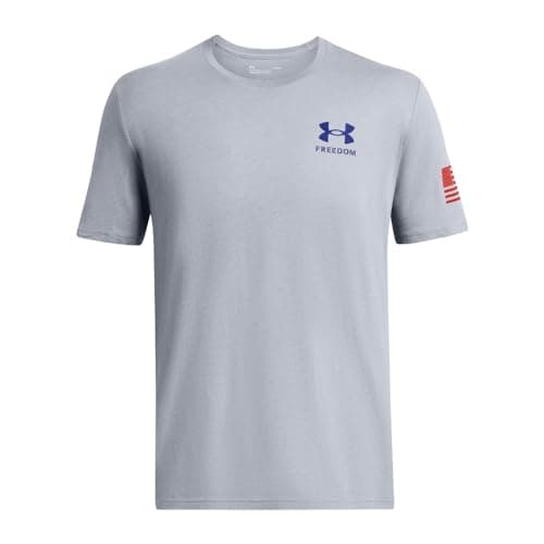 Under Armour Men's New Freedom Flag T-Shirt, (038) Steel Medium Heather/Red/Royal, X-Small — view 2