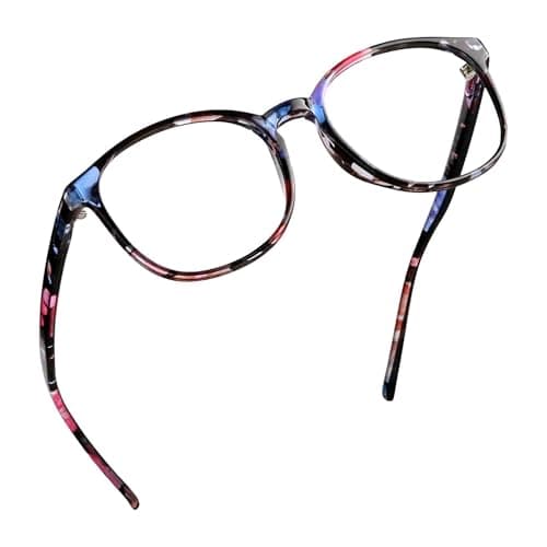 LifeArt Blue Light Blocking Glasses, Anti Eyestrain, Computer Reading Glasses, Gaming Glasses, TV Glasses for Women Men, Anti Glare (Floral, +1.25 Magnification)