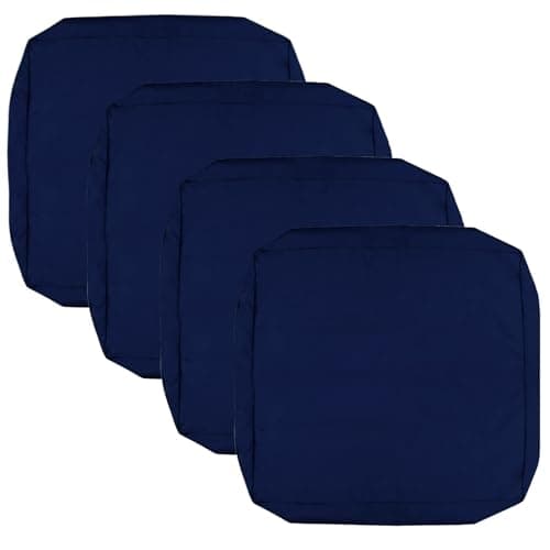FLYMEI Outdoor Cushion Cover, Patio Loveseat Cushion Covers Only, Water Resistant Patio Cushion Slip Cover (21'' X 19'' X 3'' 4Pack, Royal Blue)