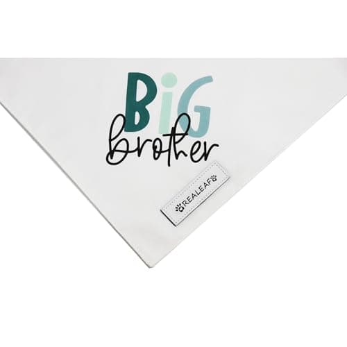 Realeaf Big Brother Dog Bandanas Pet Scarf for Medium and Large Dogs New Baby Announcement Pet Accessories Pregnancy Reveal Ideas (Big Brother, Large) — view 3