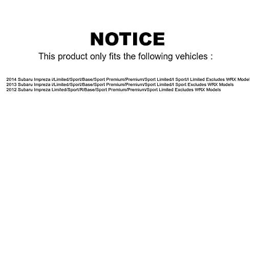 Transit Auto Front Complete Suspension Shocks Strut And Coil Spring Mount Assemblies Kit Replacement For Subaru Impreza Excludes WRX Models - Left Right Side (Driver Passenger) K78A-100417 — view 2